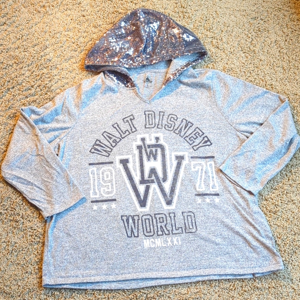 Walt Disney World lightweight sequin hoodie, size 2x, like new